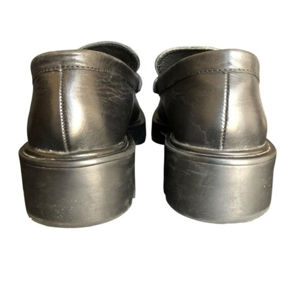 Zara Chunky Lug Sole Loafers Black Gold Bit EU 37 (US 6.5–7) - Picture 9 of 12